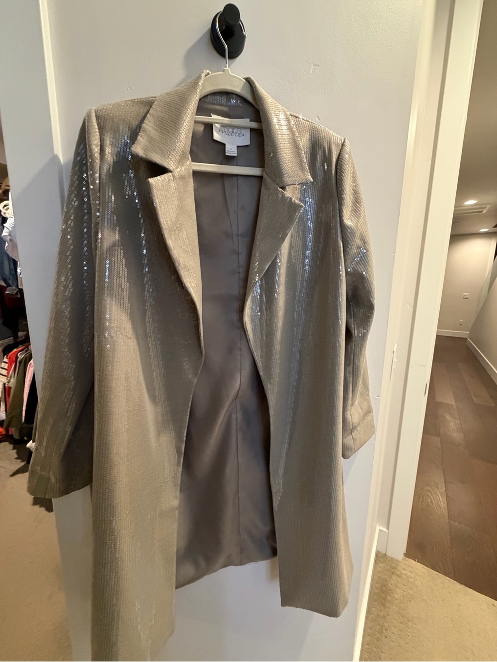 Mare Mare taupe/tan Sequined Long Blazer